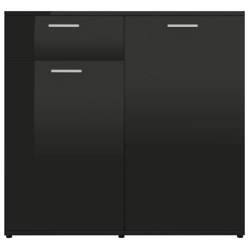 Sideboard High Gloss Black 160x36x75 cm Chipboard